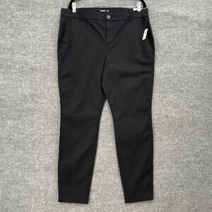 Old Navy Womens Skinny Pants Trousers Size 14 Black Mid Rise Uniform Staple NWT